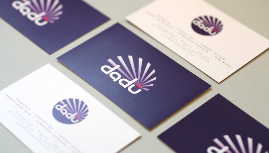 Dadu restaurant asian food business cards designed by Shadric Toop