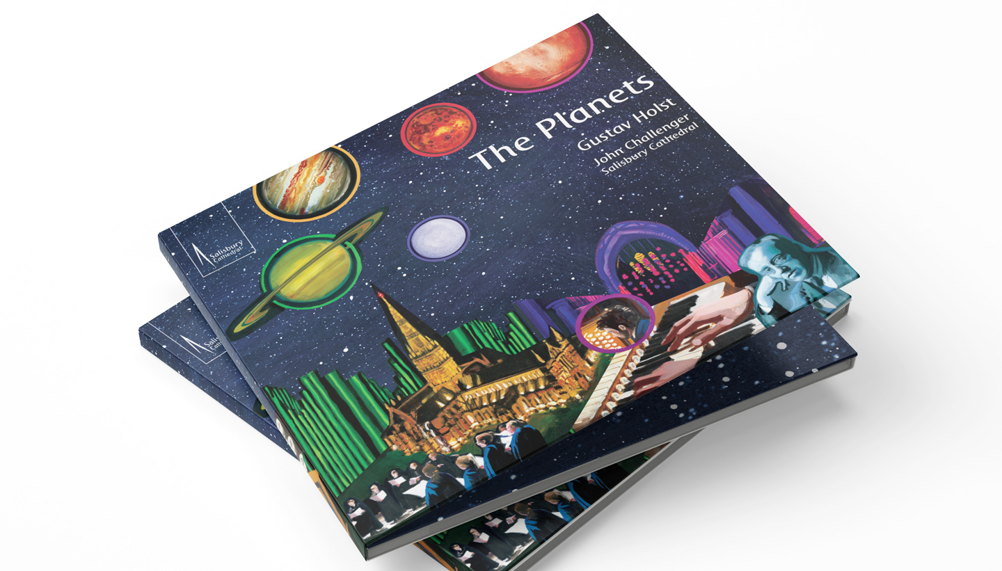 Music Packaging Design - John Challengers - The Planets by Gustav Holst - painted collage by Toop Studio