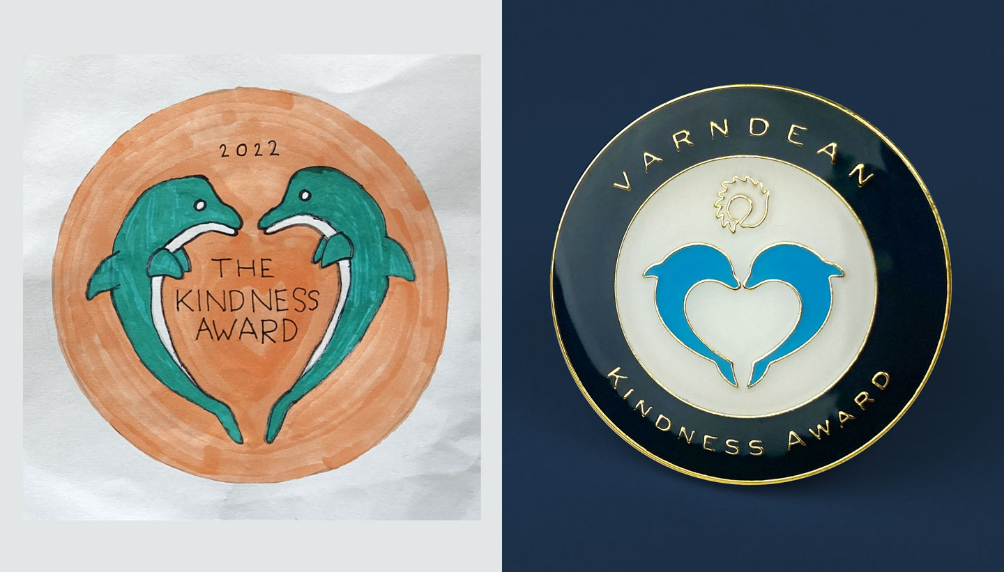 Kindness Award Badge by competition winner Dylan and Toop Studio