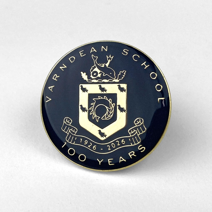 School Badges - 100 Years showing an adapted version of the 1926 Varndean School logo - Toop Studio